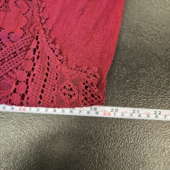 Vintage Y2K Eyeshadow Burgundy Lace Sleeveless Top Fairy Whismigoth - Picture 7 of 8